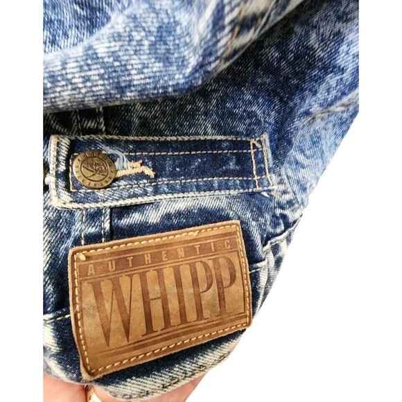 WHIPP Acid Wash Denim Jacket Size Medium Retro Look Oversized Heavy - Picture 13 of 13